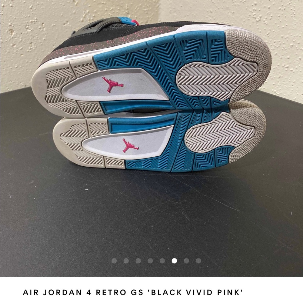 Jordan 4 Retro Black Vivid Pink Dynamic Blue (GS) - Picture 7 of 8